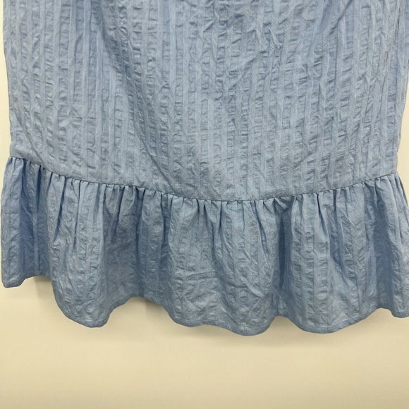 Sage The Label Dress Infinity Mini Blue Striped Sleeveless Ruffle - Picture 6 of 12